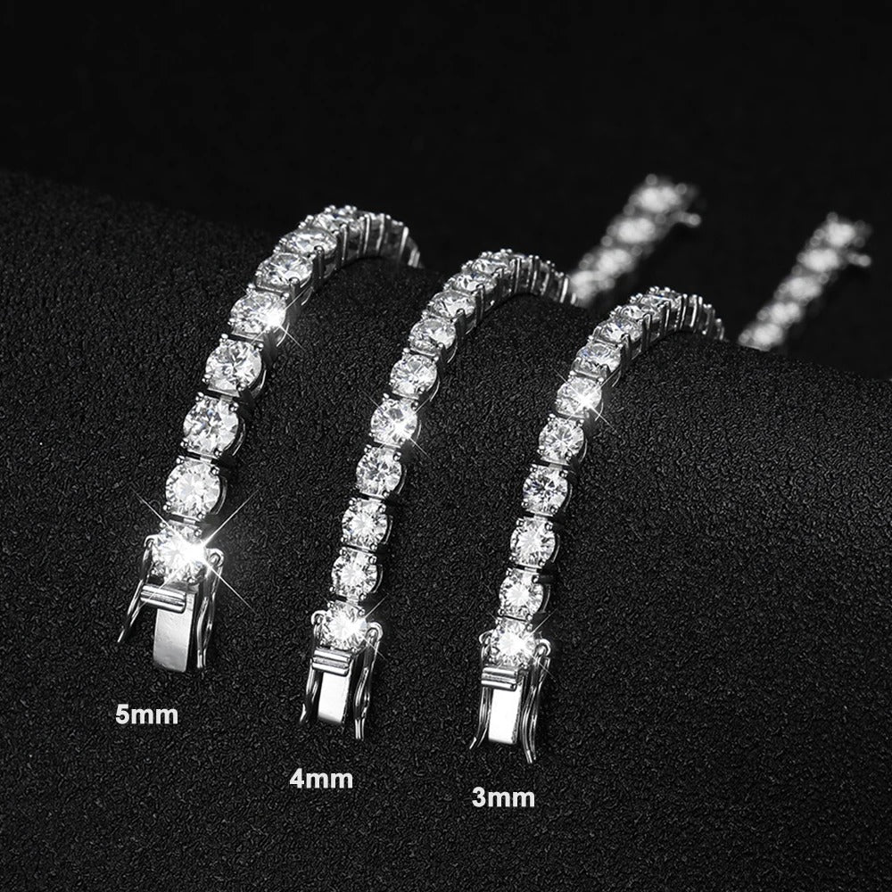 925 sterling silver moissanite 3mm 4mm tennis bracelet